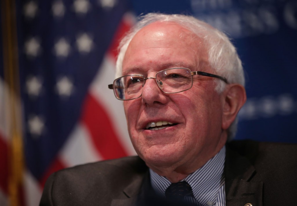 WASHINGTON, DC - MARCH 09: U.S. Sen. Bernie Sanders (I-VT) waits to be introduced prior to his address to a National Press Club Newsmaker Luncheon March 9, 2015 at the National Press Club in Washington, DC. Sen. Sanders spoke on his life, his political career and his beliefs. (Photo by Alex Wong/Getty Images)